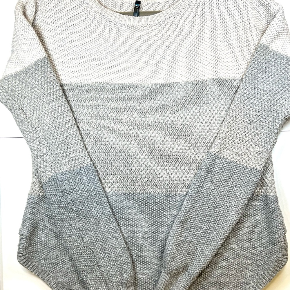 Women’s Kuhl Bella Gray Stripe Sweater Wool Blend - Medium